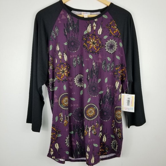 LuLaRoe Randy Dream Catcher Pattern 3/4 Sleeve Top - Picture 1 of 5